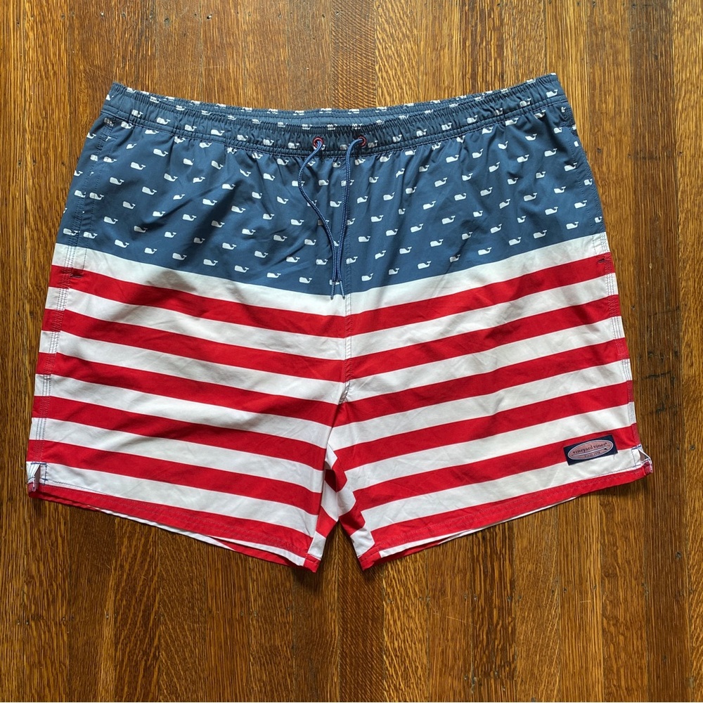 Vineyard Vines American Flag Swim Trunks